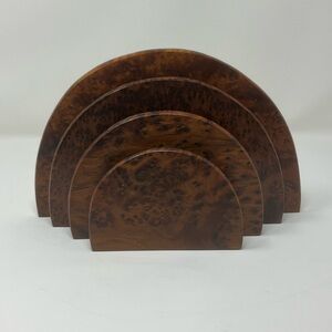 Vintage Burl wood letter stand